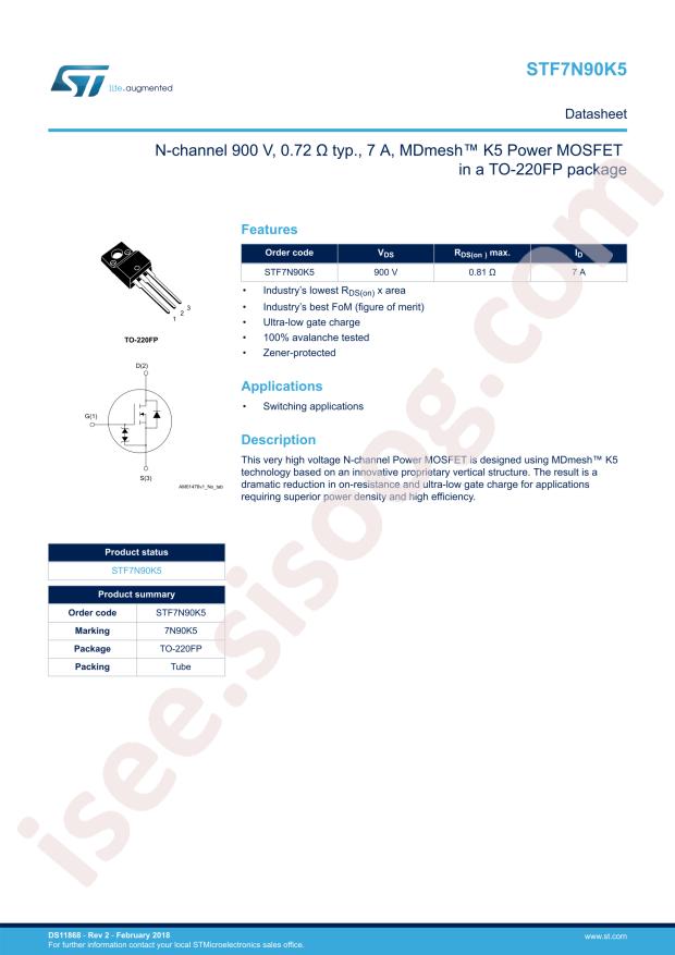 STF7N90K5