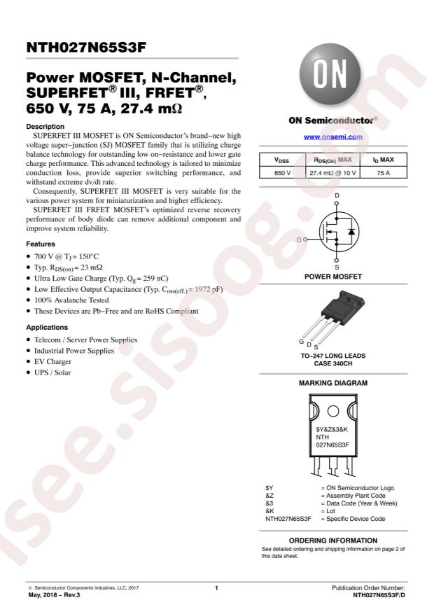 NTH027N65S3F-F155