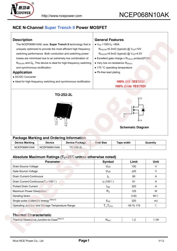 NCEP068N10AK