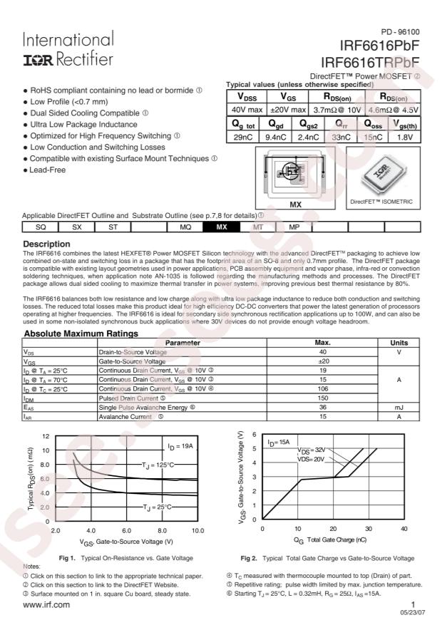 IRF6616TRPBF
