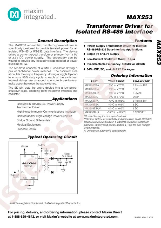 MAX253CSA+T