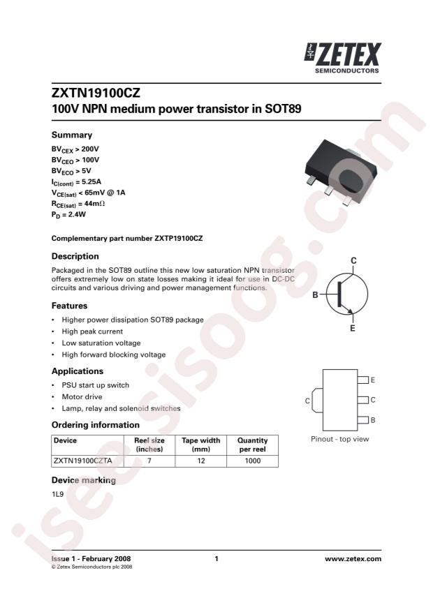 ZXTN19100CZTA