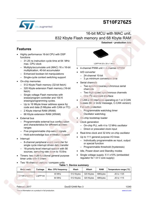 ST10F276Z5T3