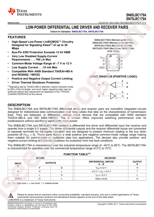 SN65LBC179AD