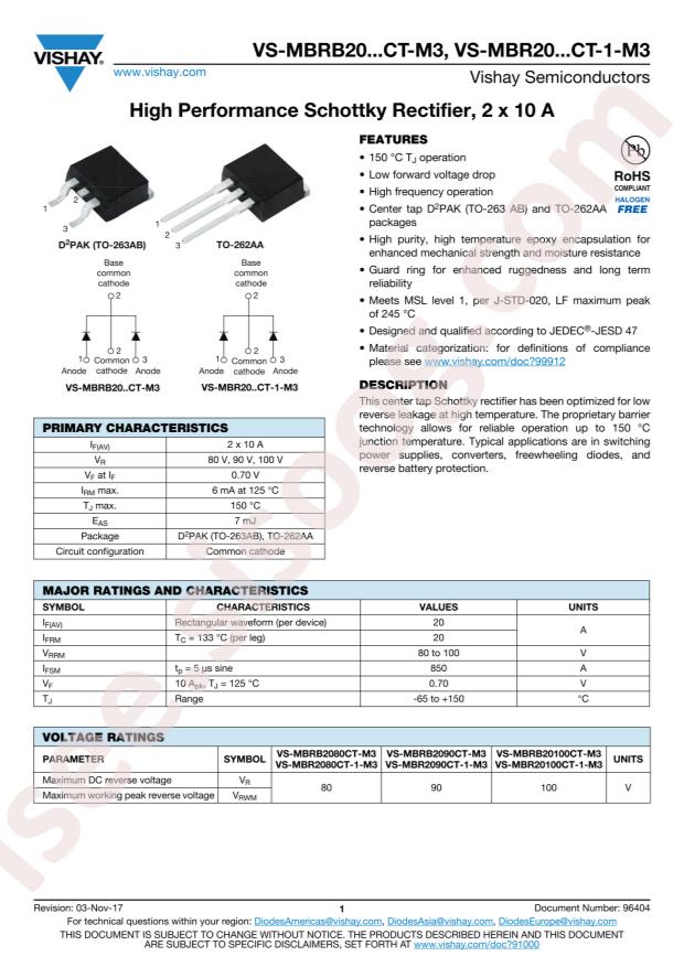 VS-MBRB20100CTR-M3