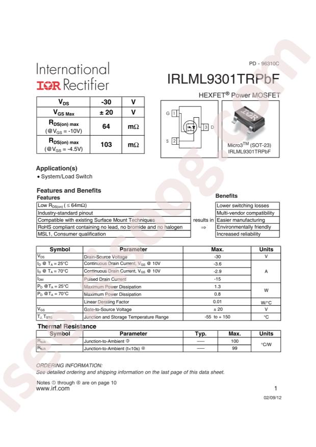 IRLML9301TRPBF