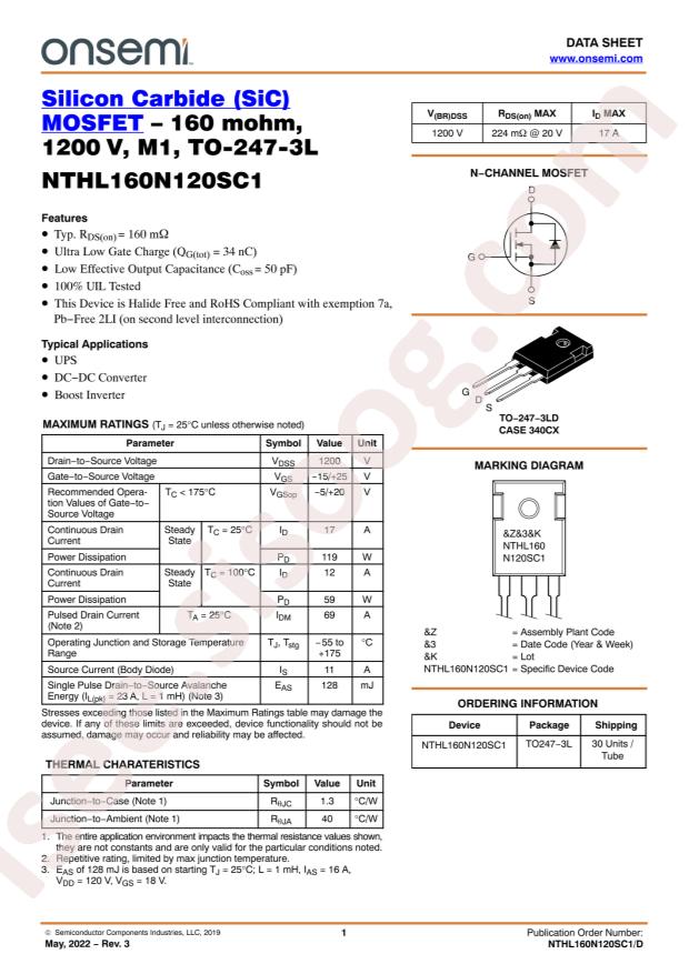 NTHL160N120SC1