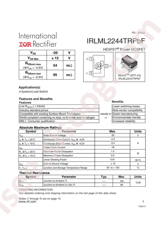 IRLML2244TRPBF