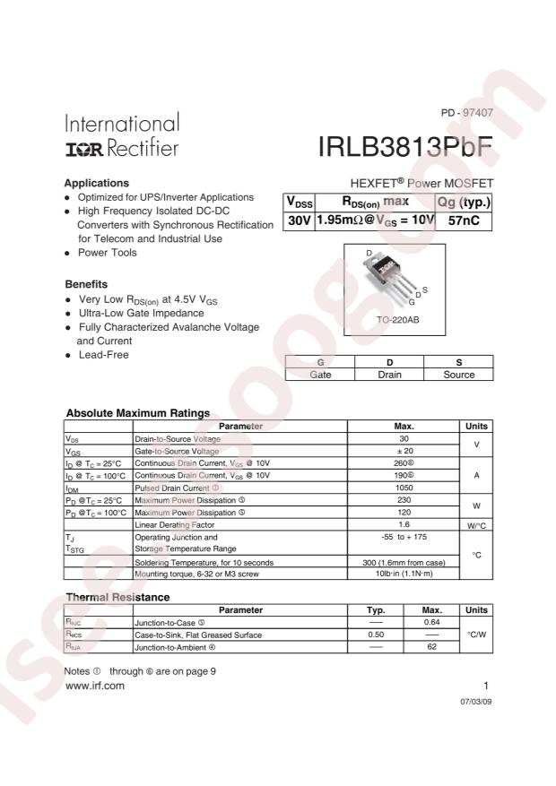 IRLB3813PBF