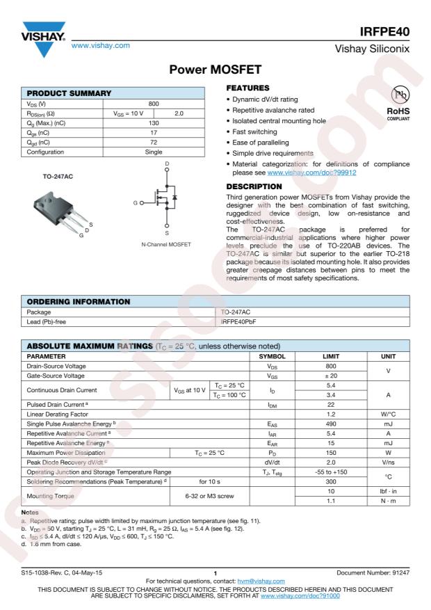 IRFPE40PBF