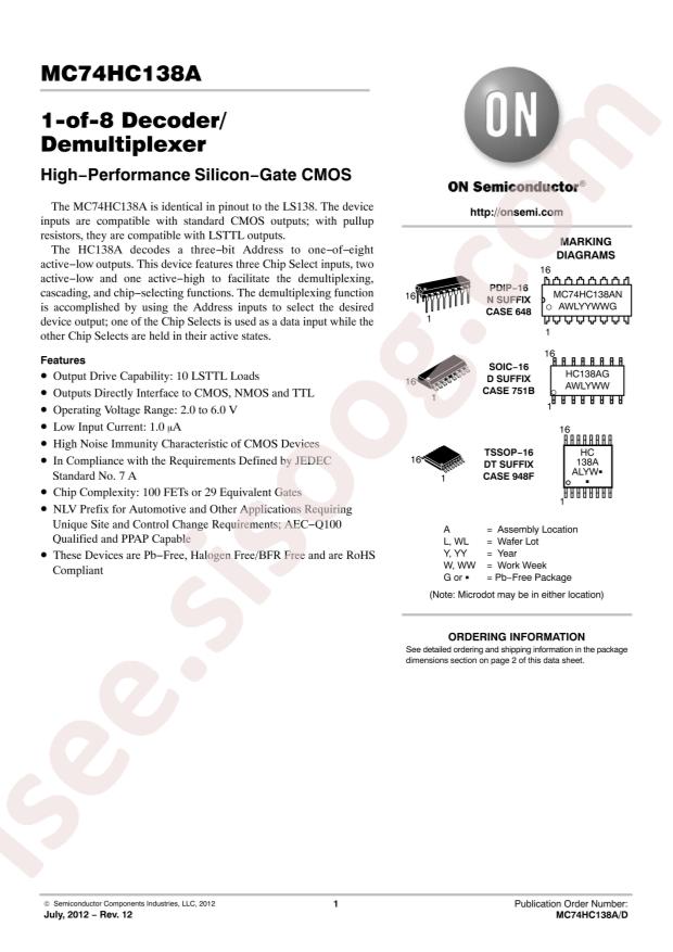 NLV74HC138ADR2G