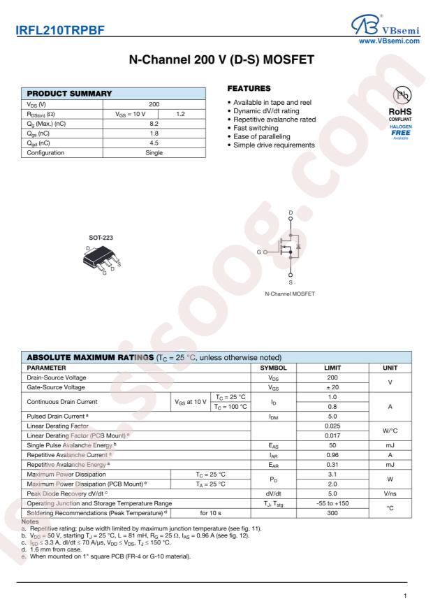 IRFL210TRPBF-VB