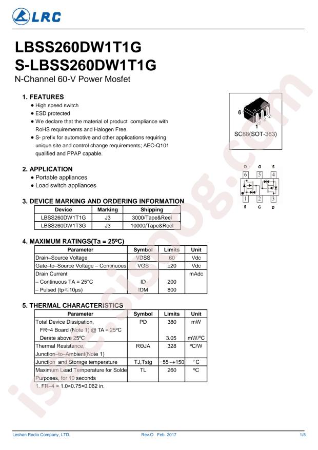 LBSS260DW1T1G