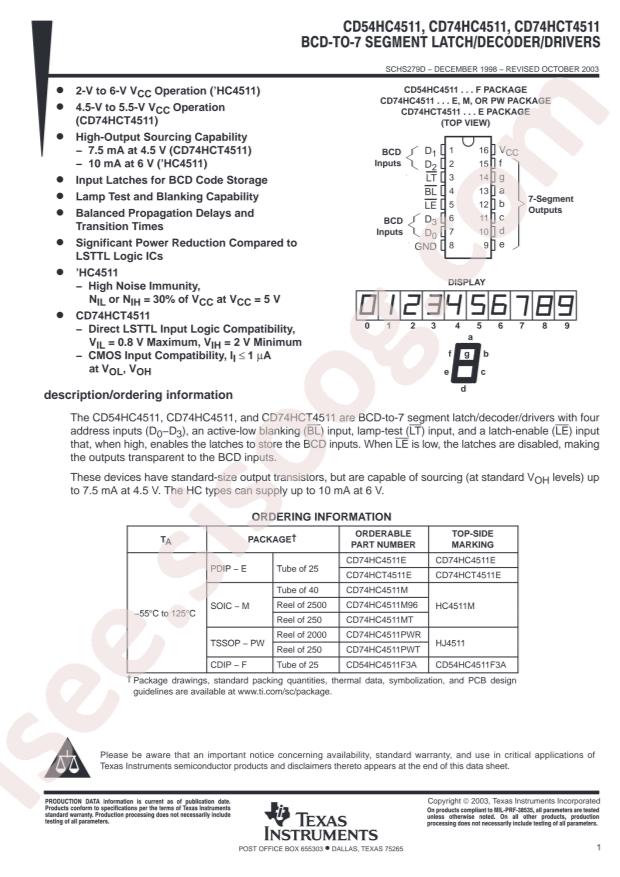 CD74HC4511M96
