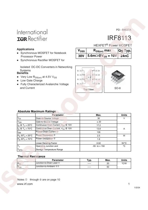 IRF8113TRPBF