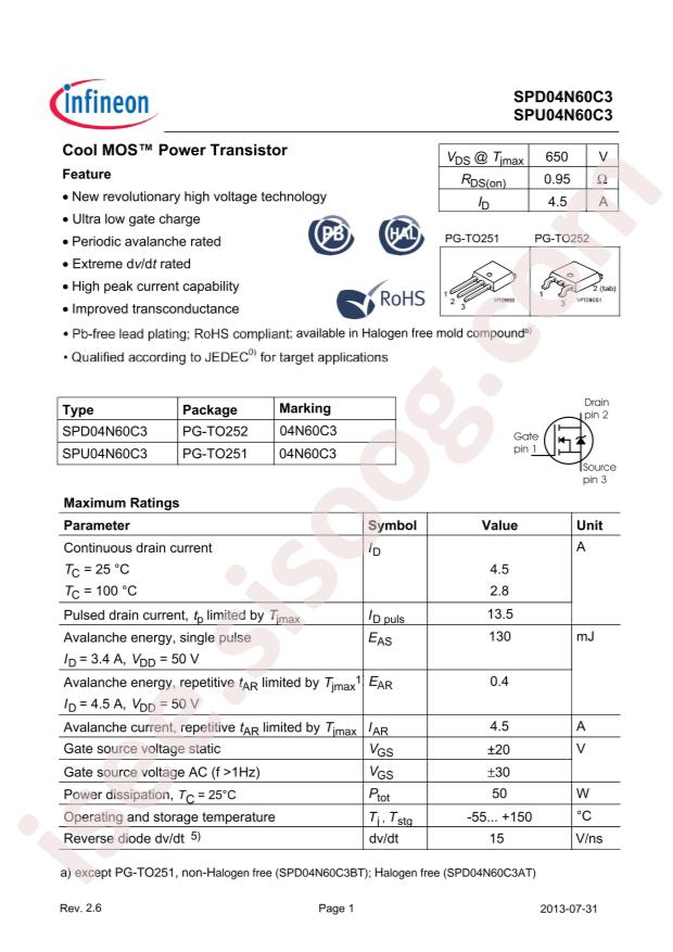 SPD04N60C3