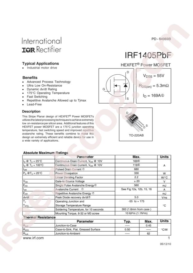IRF1405PBF