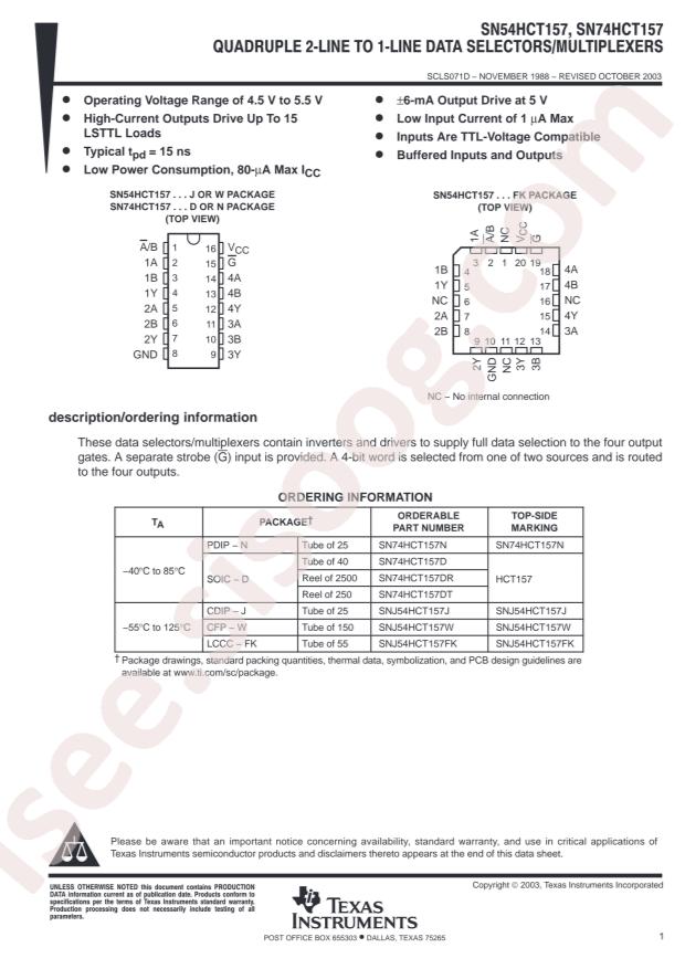 SN74HCT157DR