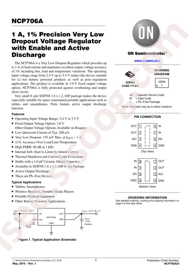 NCP706AMX300TAG