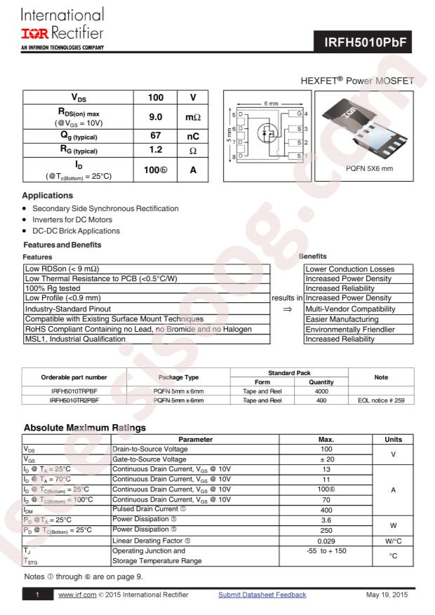 IRFH5010TRPBF