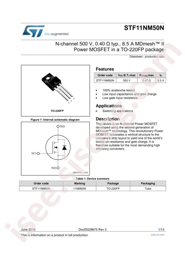 STF11NM50N