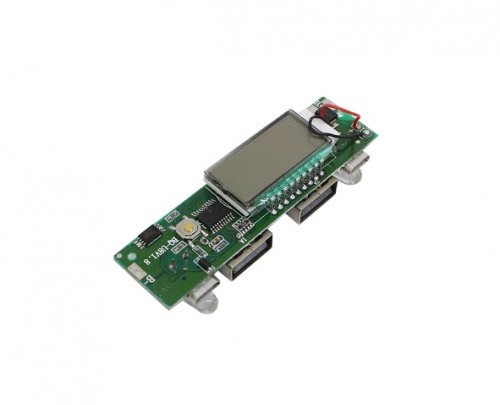 ماژول شارژر / دشارژر باتری لیتیومی دارای نمایشگر و دو ورودی / خروجی USB مناسب برای ساخت پاور بانک