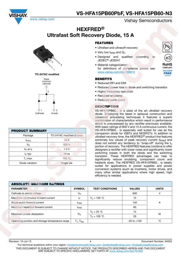 VS-HFA15PB60PBF