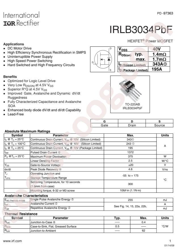 IRLB3034PBF