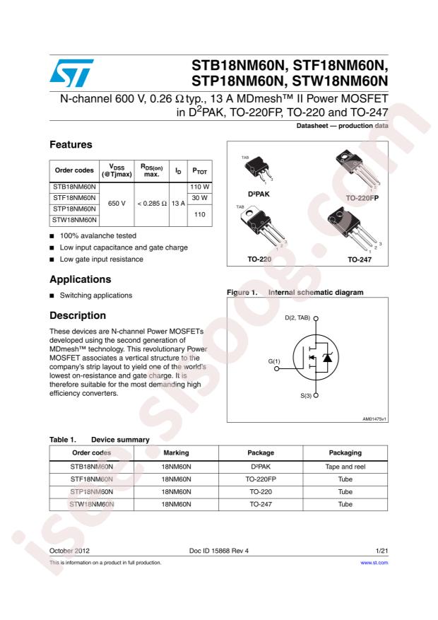STP18NM60N