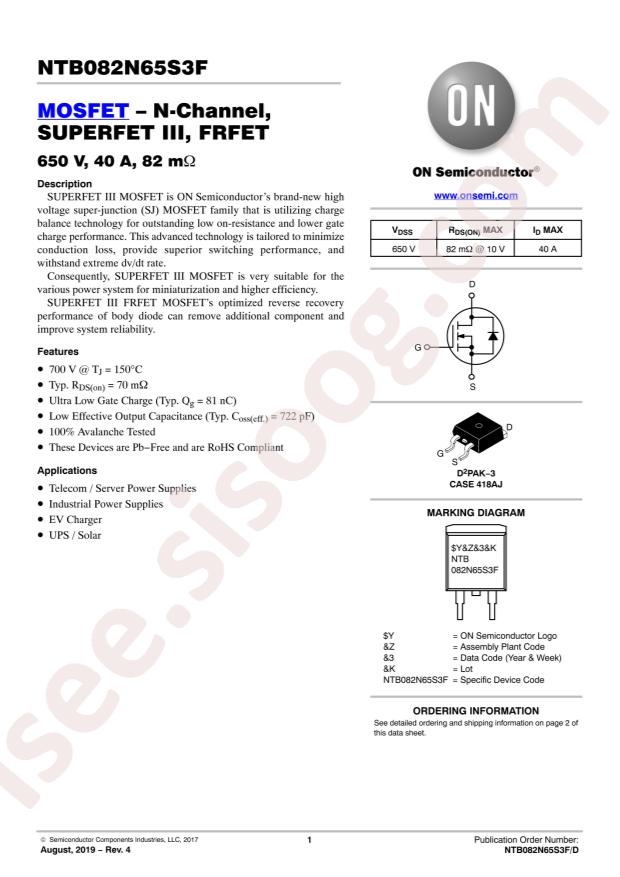 NTB082N65S3F