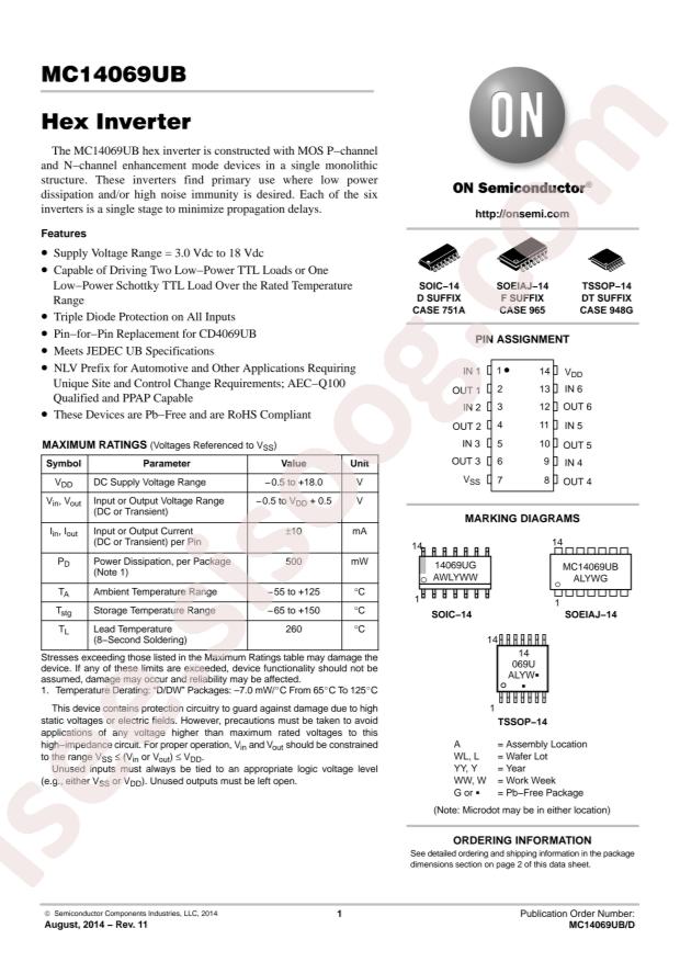 MC14069UBDTR2G