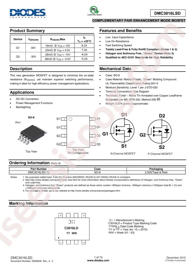 DMC3016LSD-13