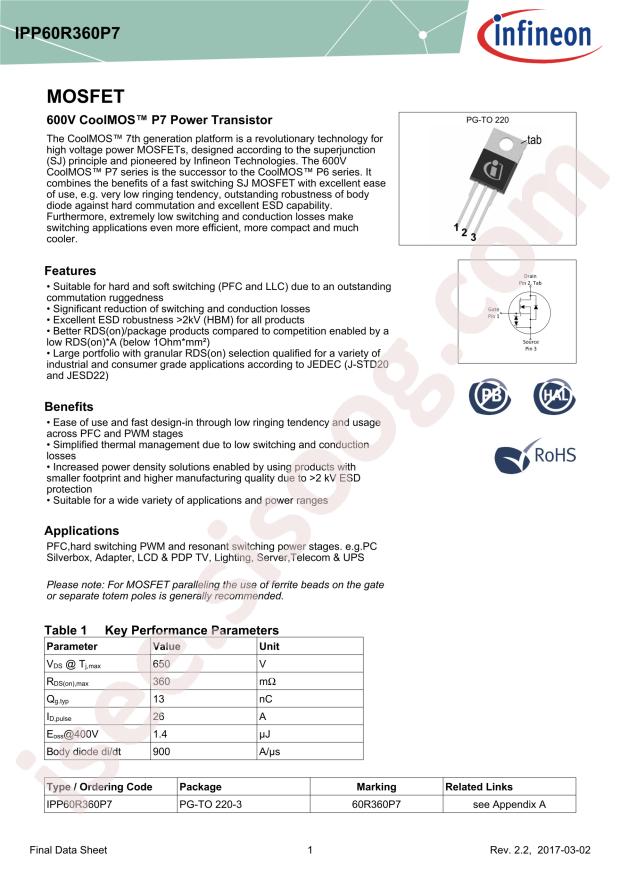 IPP60R360P7XKSA1