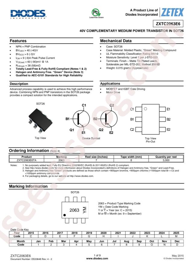 ZXTC2063E6TA