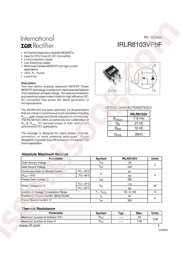 IRLR8103VTRPBF