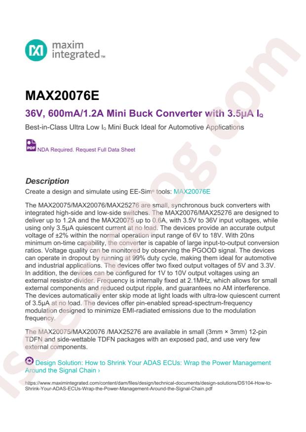 MAX20076EATCB/VY+