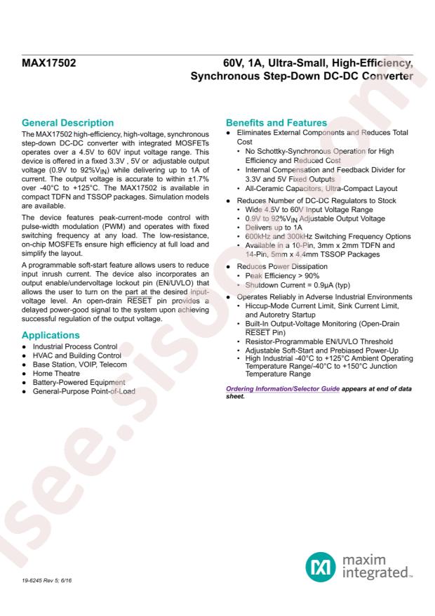 MAX17502FATB+T