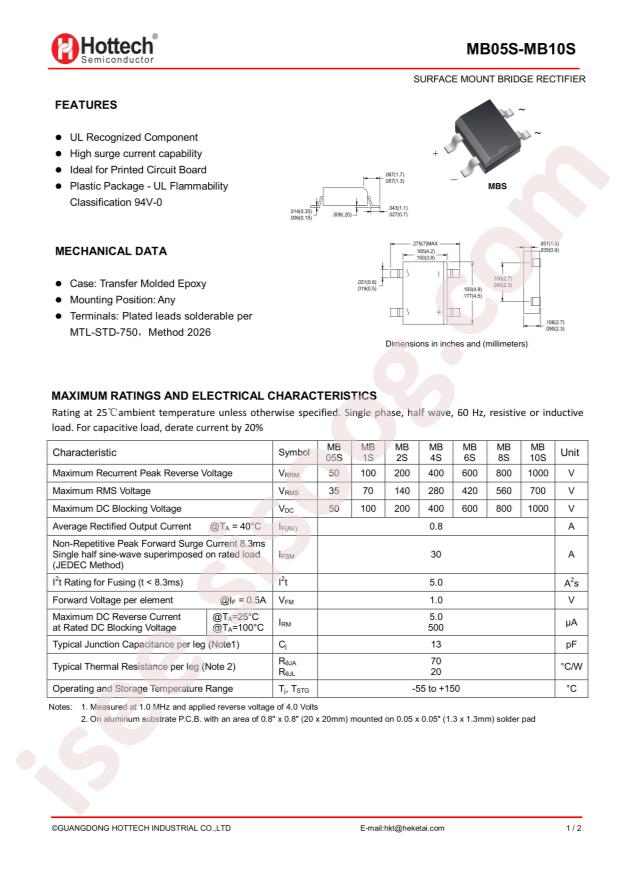 Guangdong Hottech MB6S