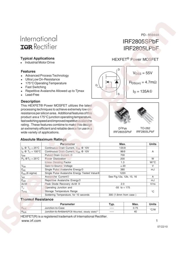 IRF2805STRLPBF