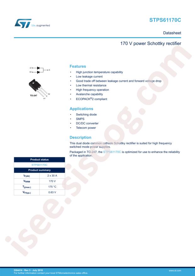 STPS61170CW