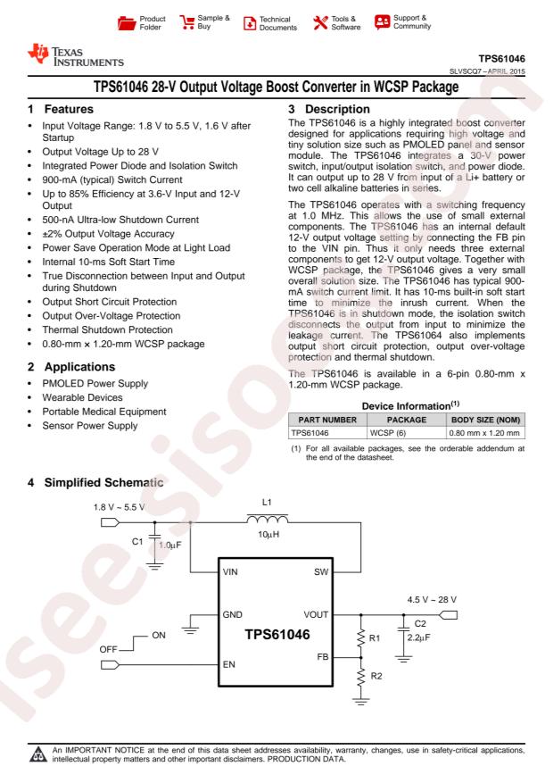 TPS61046YFFR
