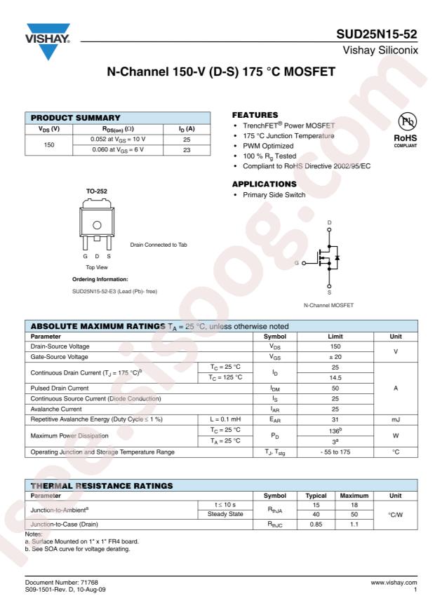 SUD25N15-52-E3