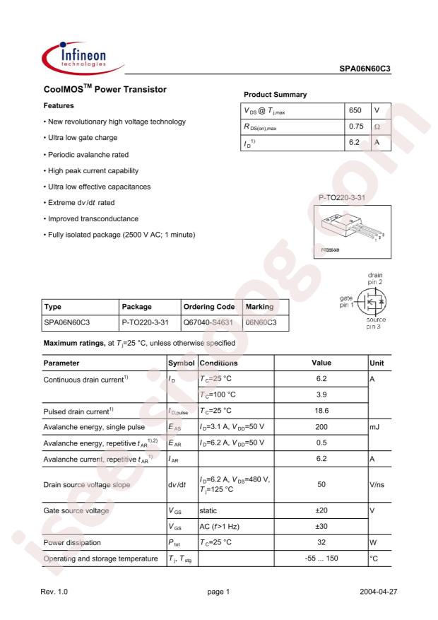 SPA06N60C3