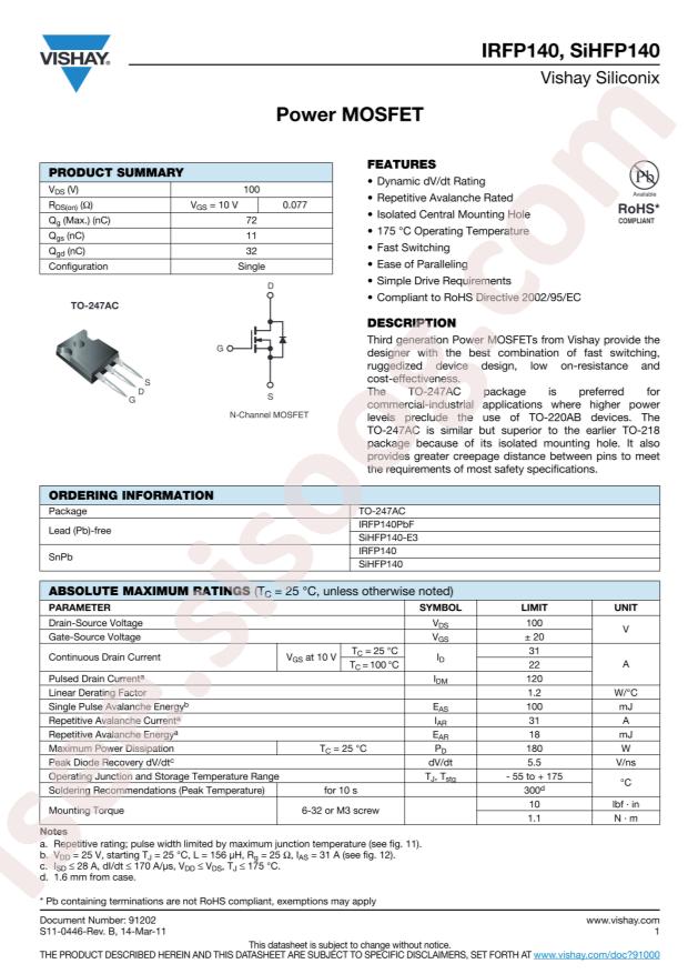 IRFP140PBF