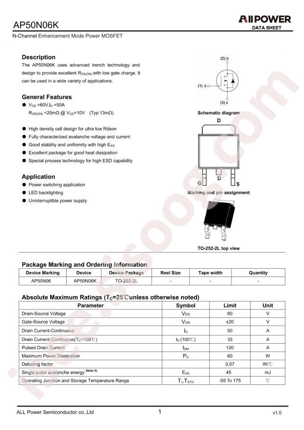 ALLPOWER AP50N06K