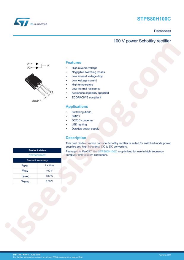 STPS80H100CY