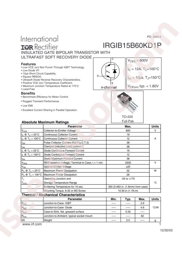 IRGIB15B60KD1P