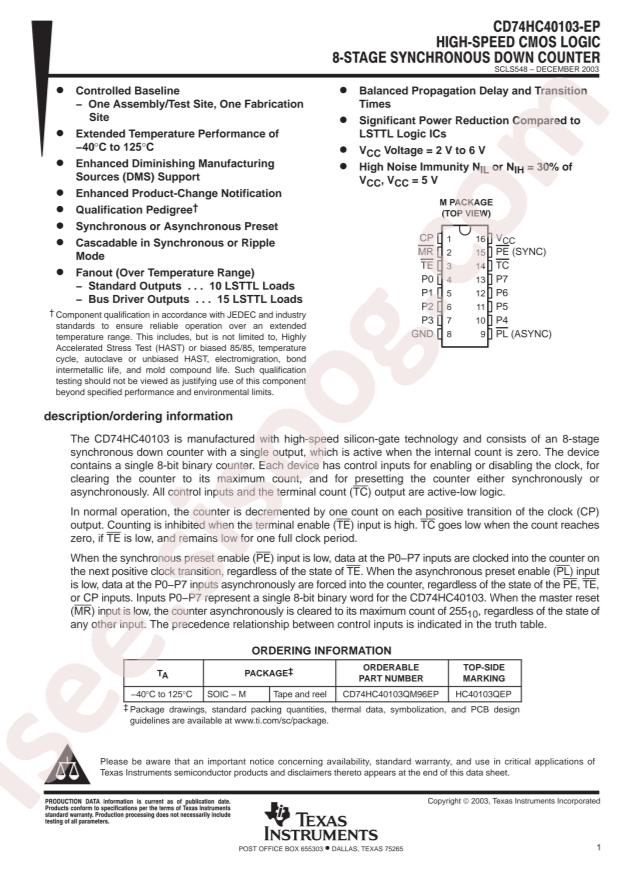 CD74HC40103QM96EP