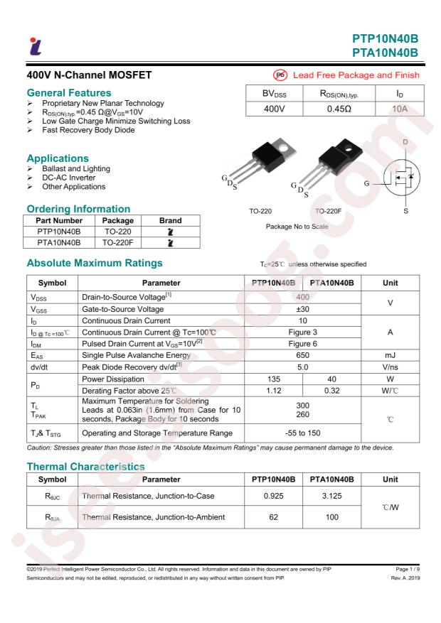 PTA10N40B