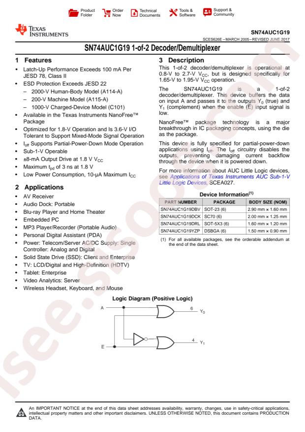 SN74AUC1G19DBVR
